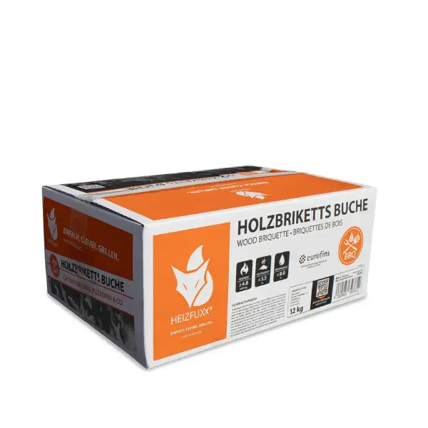Heizfuxx Nestro Hartholzbriketts M 972 kg Palette 81x12 kg Rundbriketts Heizwert ≥4,8 kWh/kg